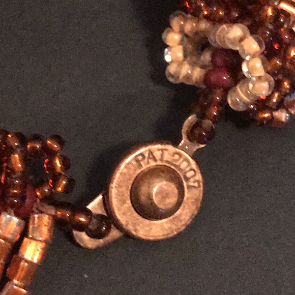 Pat 2007 SEED BEAD BRACELET snap copper closure - Picture 2 of 6